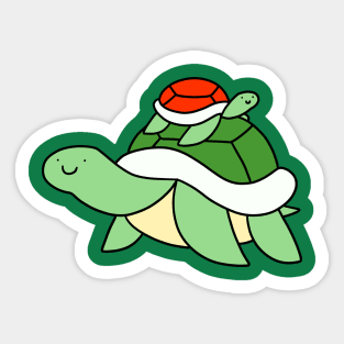 Big Turtle and Little Red Turtle Sticker